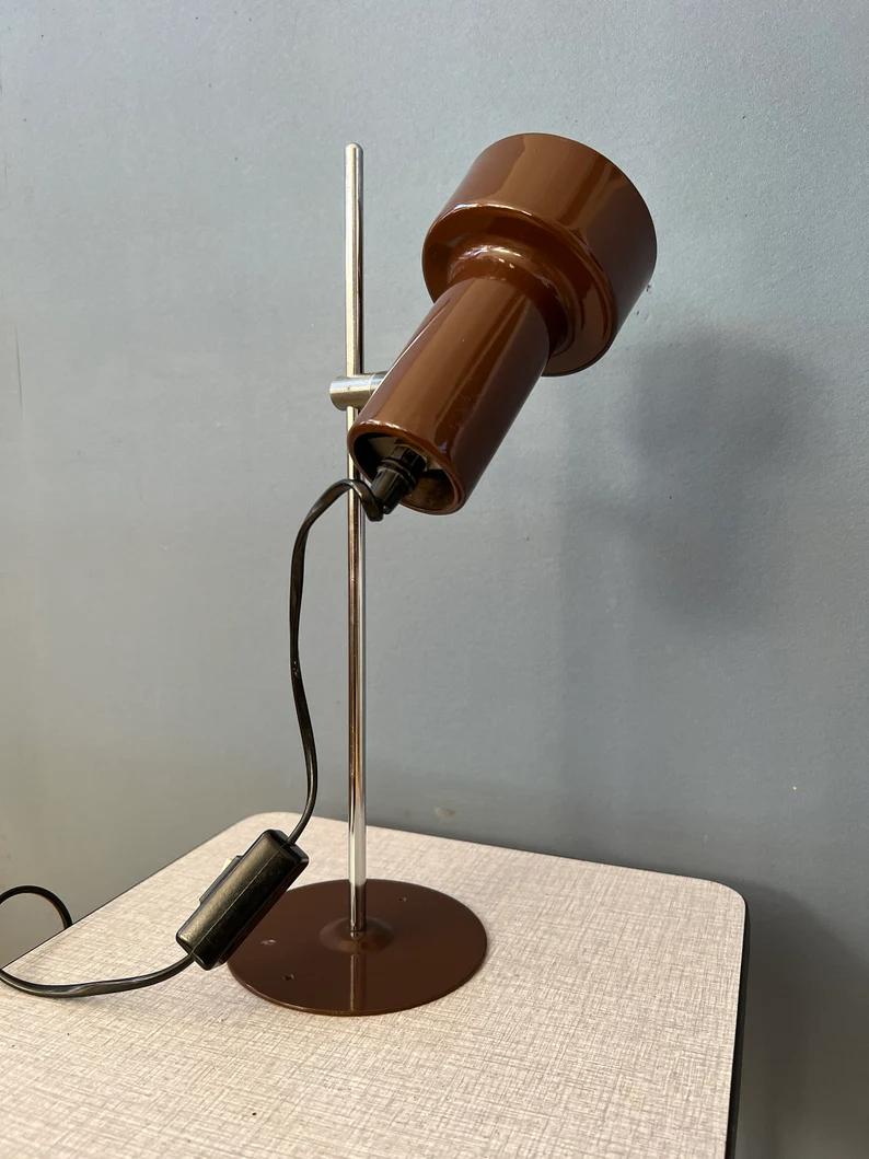 Vintage Brown Adjustable Space Age Desk Lamp, 1970s For Sale 4