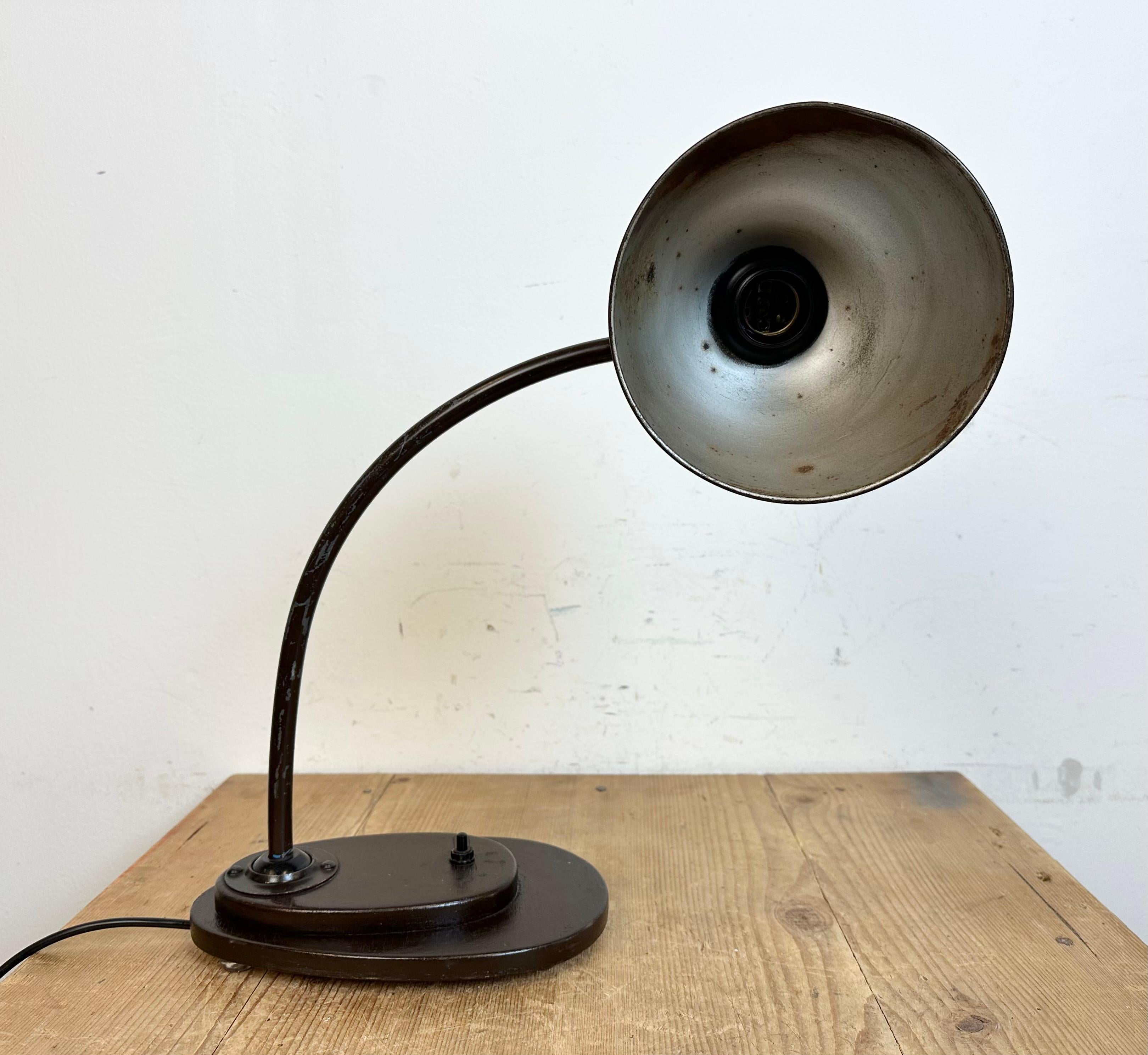 Vintage Brown Adjustable Table Lamp, 1960s For Sale 3