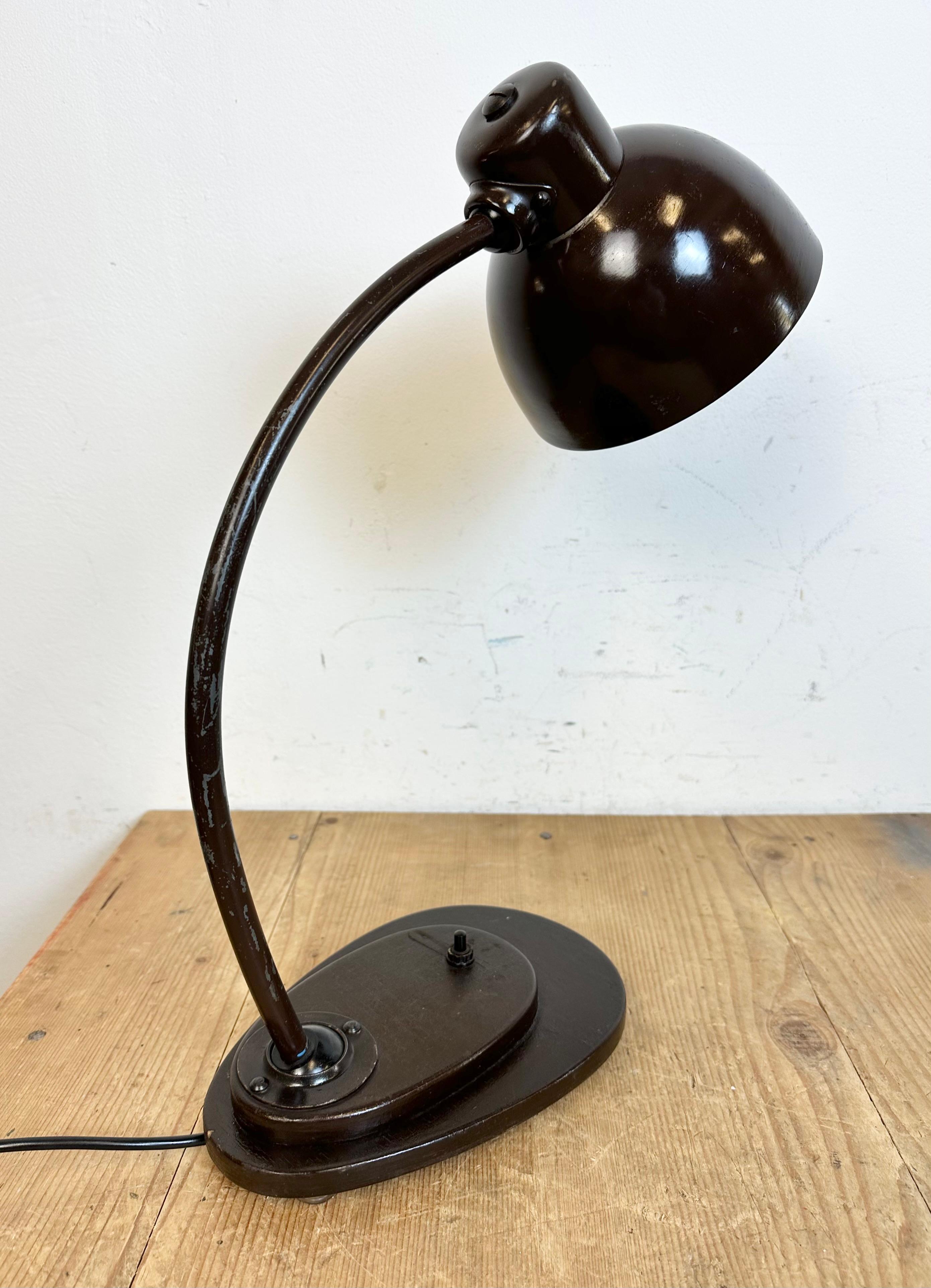 Vintage Brown Adjustable Table Lamp, 1960s For Sale 5