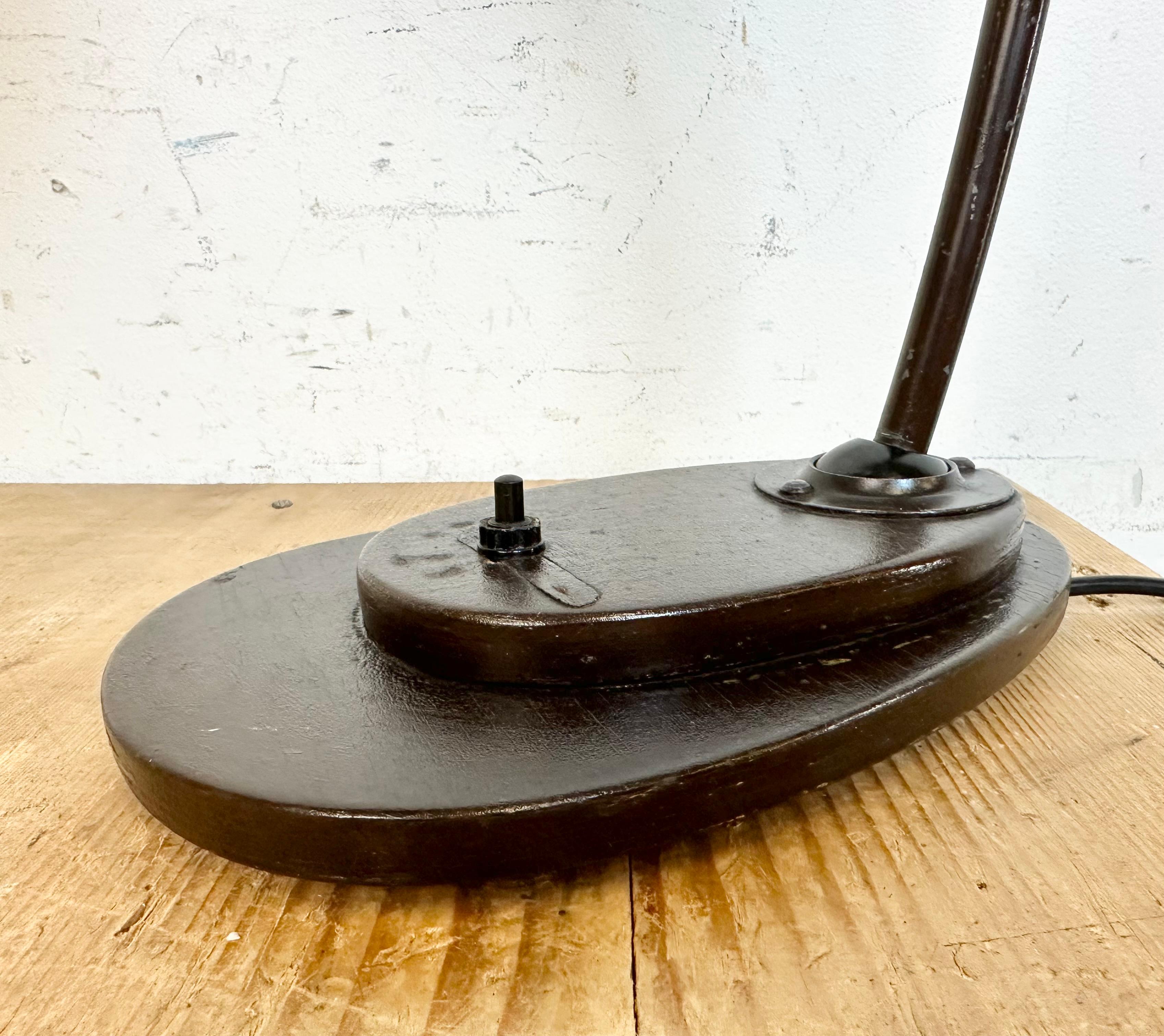 Czech Vintage Brown Adjustable Table Lamp, 1960s For Sale