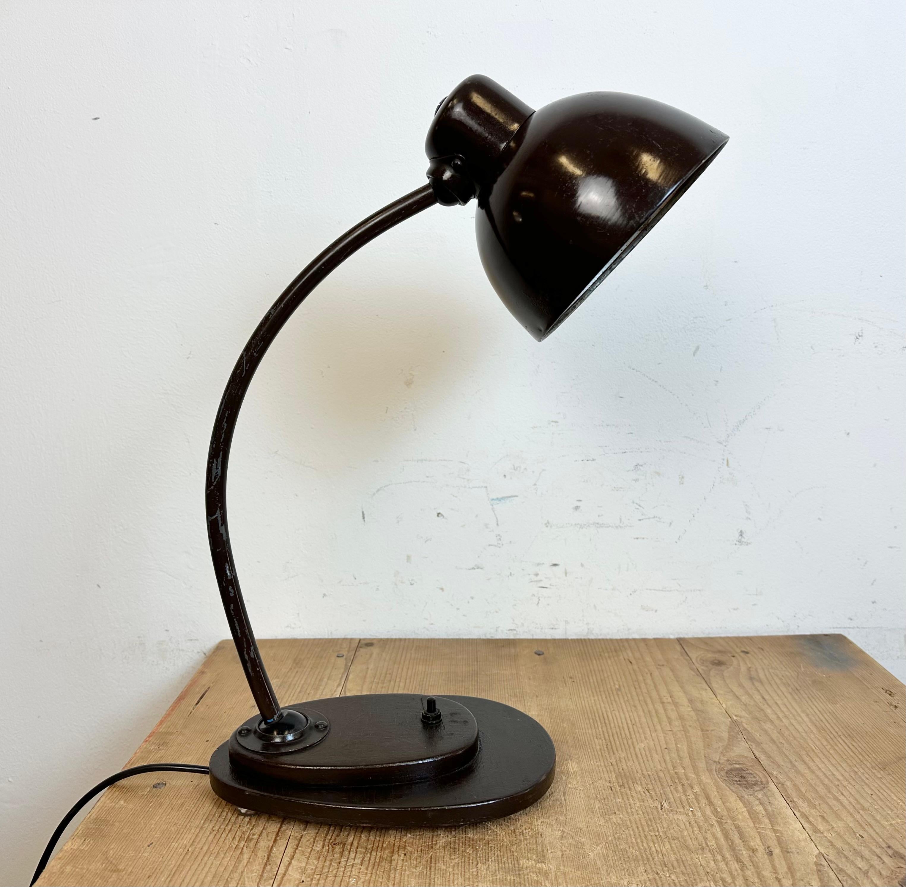 Vintage Brown Adjustable Table Lamp, 1960s For Sale 1