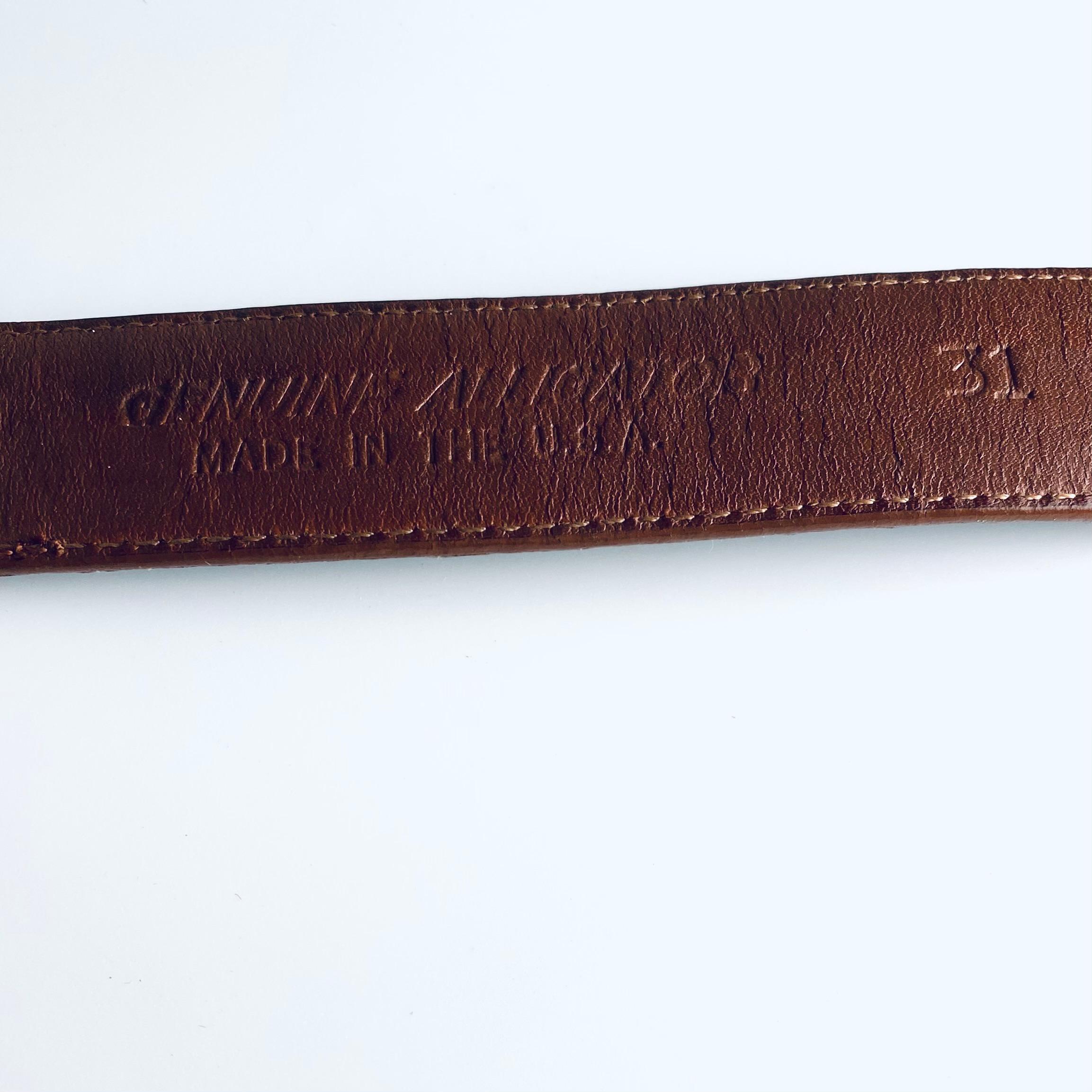Vintage Brown Alligator Gürtel mit Sterling Silber Schnalle im Angebot 5