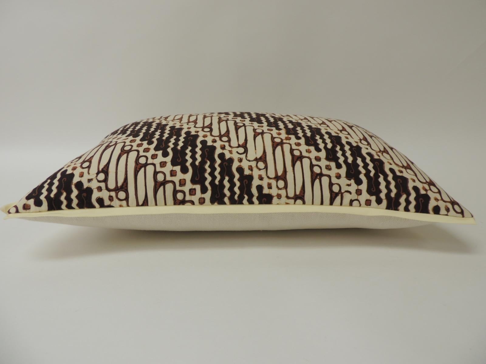 Tribal Vintage Brown and Black Batik Decorative Lumbar Pillow