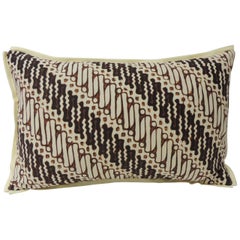Vintage Brown and Black Batik Decorative Lumbar Pillow