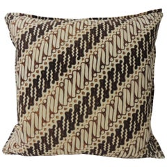 Vintage Brown and Black Batik Decorative Square Pillow