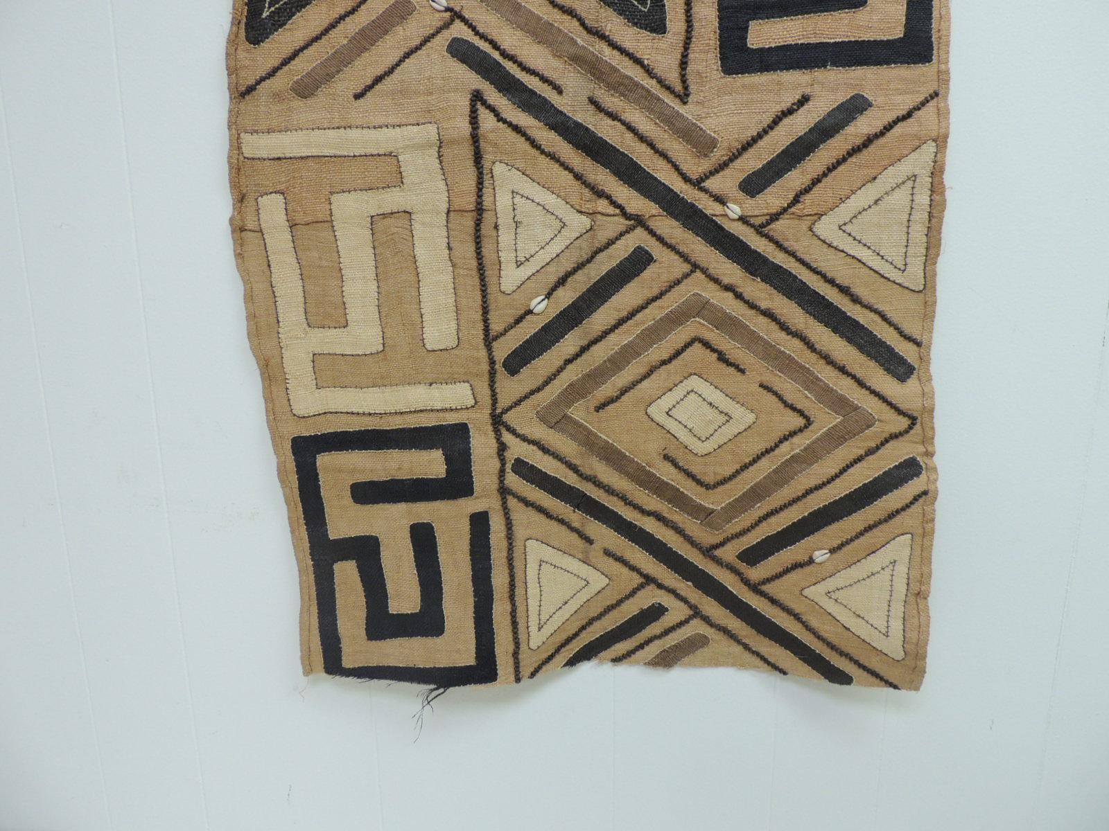 Tribal Vintage Brown and Black Earth Tones African Applique Kuba Textile