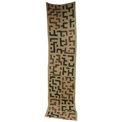 Vintage Brown and Black Earth Tones African Applique Kuba Textile