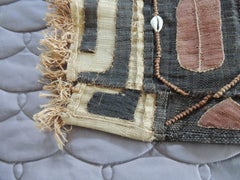 Vintage Brown and Black Earth Tones African Applique Kuba Textile Fragment