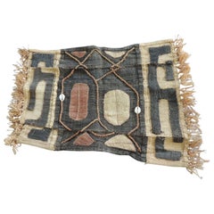 Vintage Brown and Black Earth Tones African Applique Kuba Textile Fragment