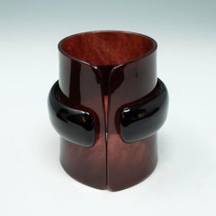 Vintage Brown and Black Faux Tortoise Lucite Cuff