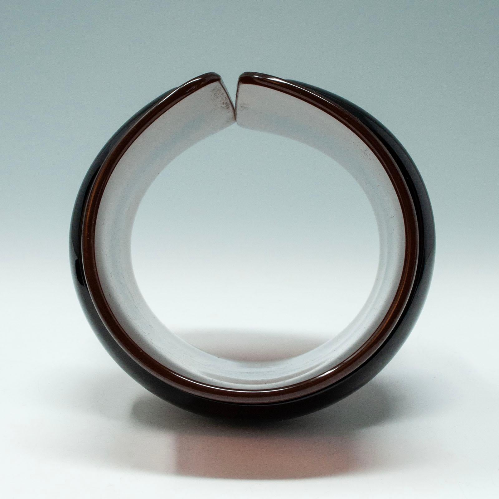 Vintage Brown and Black Faux Tortoise Lucite Cuff 1