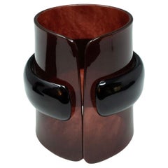 Vintage Brown and Black Faux Tortoise Lucite Cuff