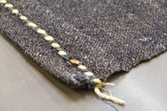 Vintage Brown and Charcoal Handwoven Hemp Rug 6'x12'6''
