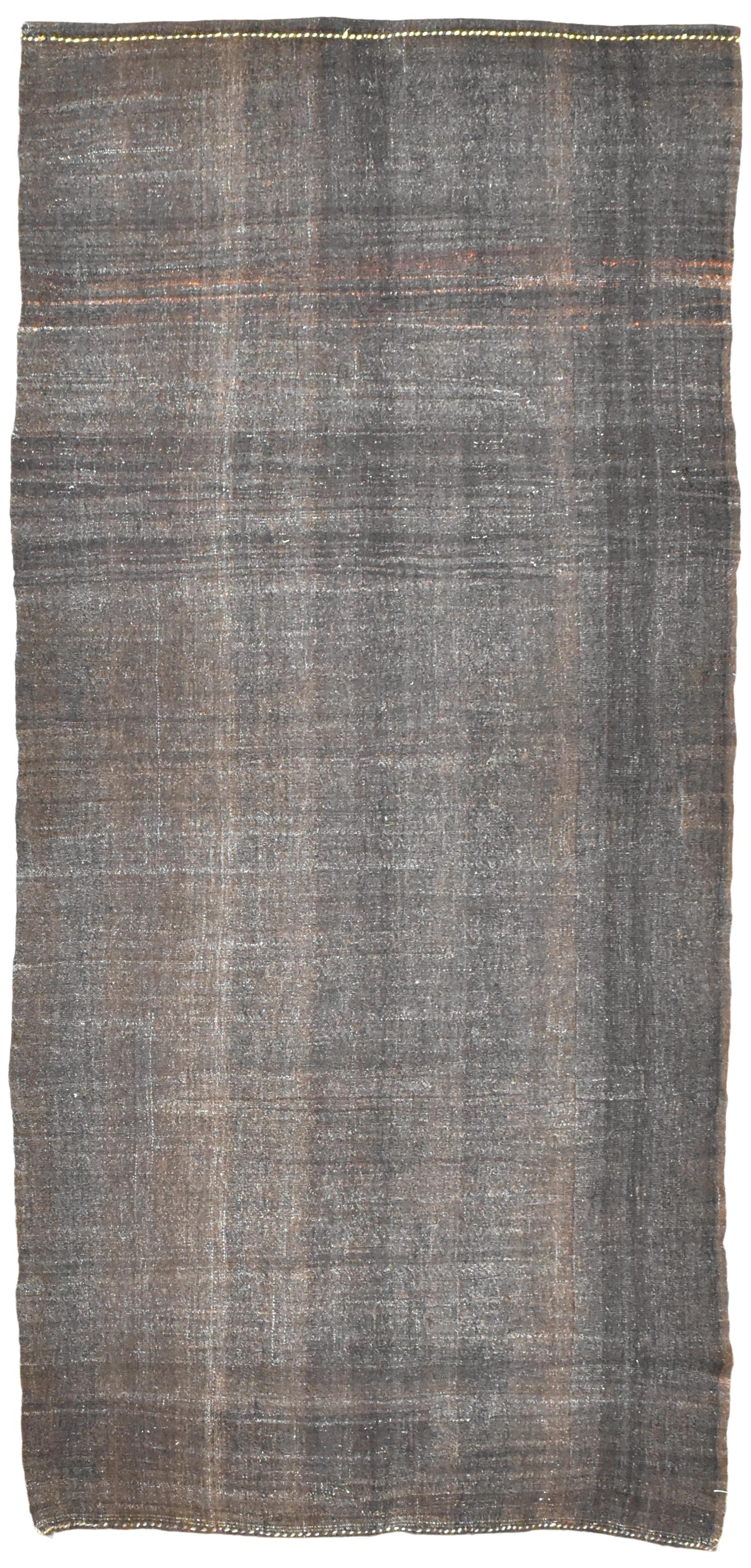 Tappeto vintage in canapa intrecciata a mano marrone e carbone 6'x12'6'' In condizioni buone in vendita a Torrance, CA