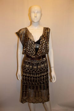 Vintage Brown and Gold Assuit Dress