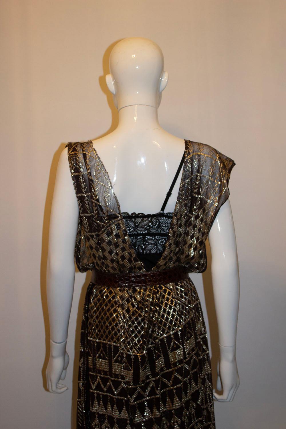 Women's or Men's Vintage Brown and Gold Assuit Dress For Sale