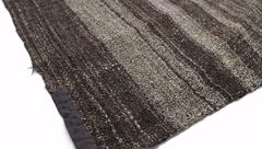 Brown and Grey Linear Stripped Designed Goat Hair Kilim 10'3'x12'4''