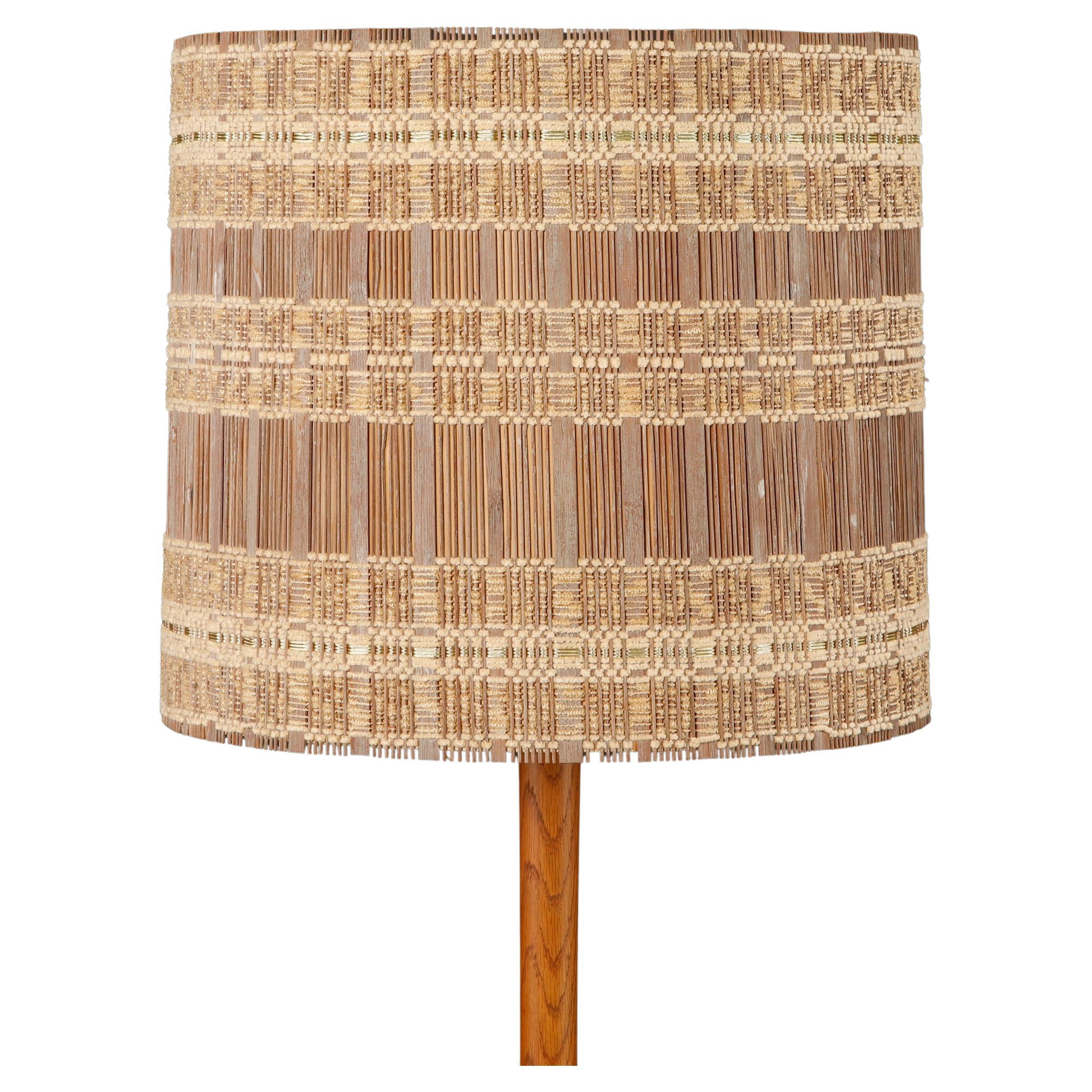 Abat-jour tissé vintage brun et ivoire California Modern par Maria Kipp, 1960s