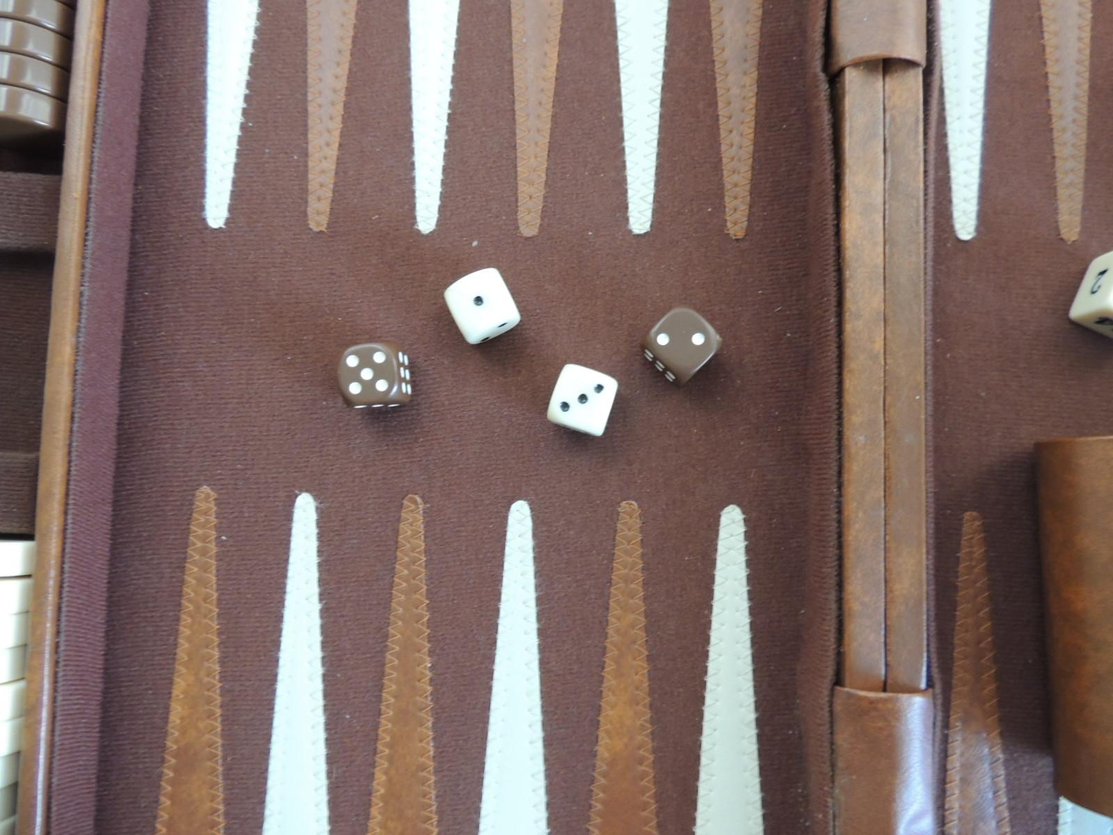 Art Deco Vintage Brown and Tan Backgammon Game