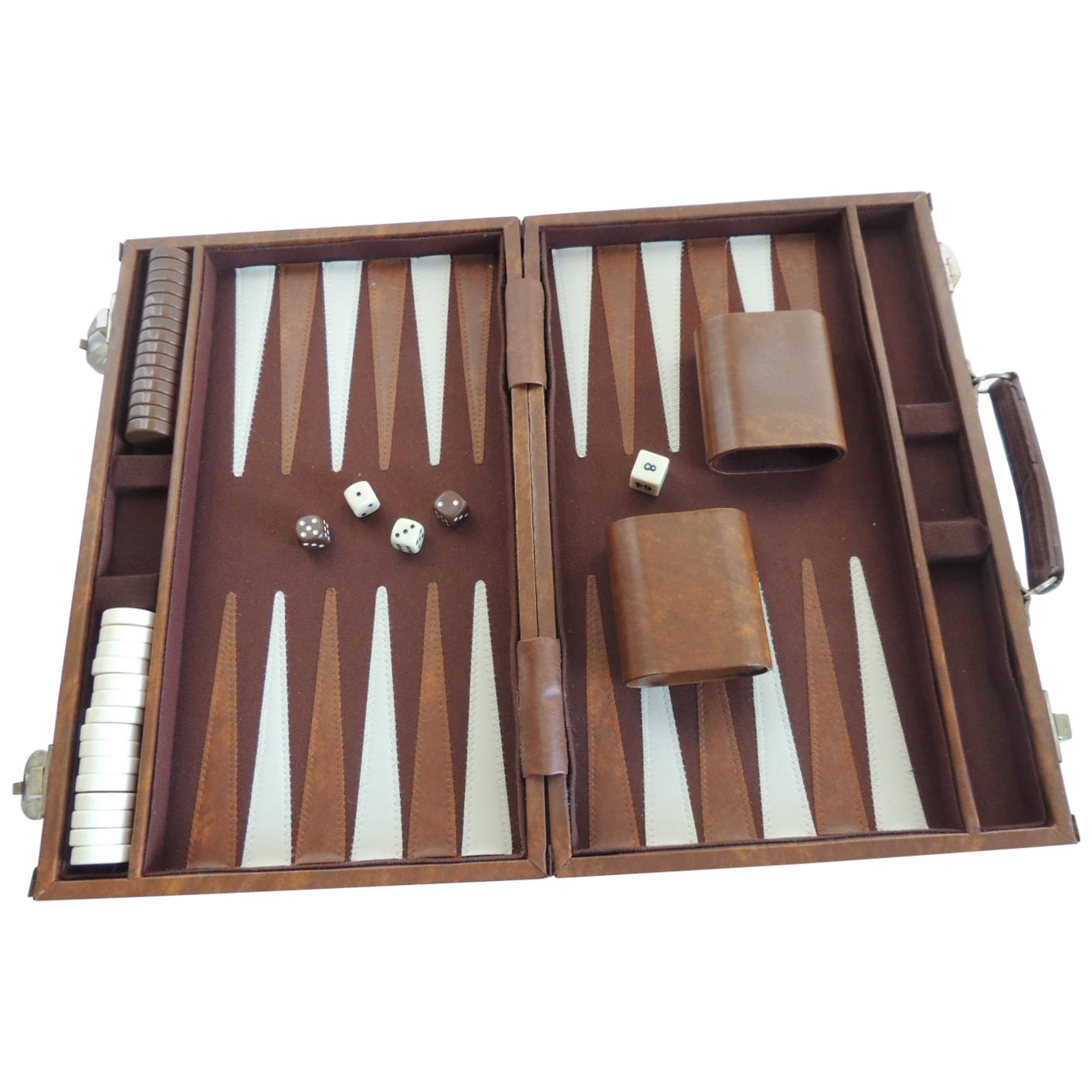 Vintage Brown and Tan Backgammon Game