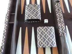 Vintage Brown and Tan Meandering Border Pattern Backgammon Game
