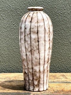 Vintage Brown and White Ceramic Vase