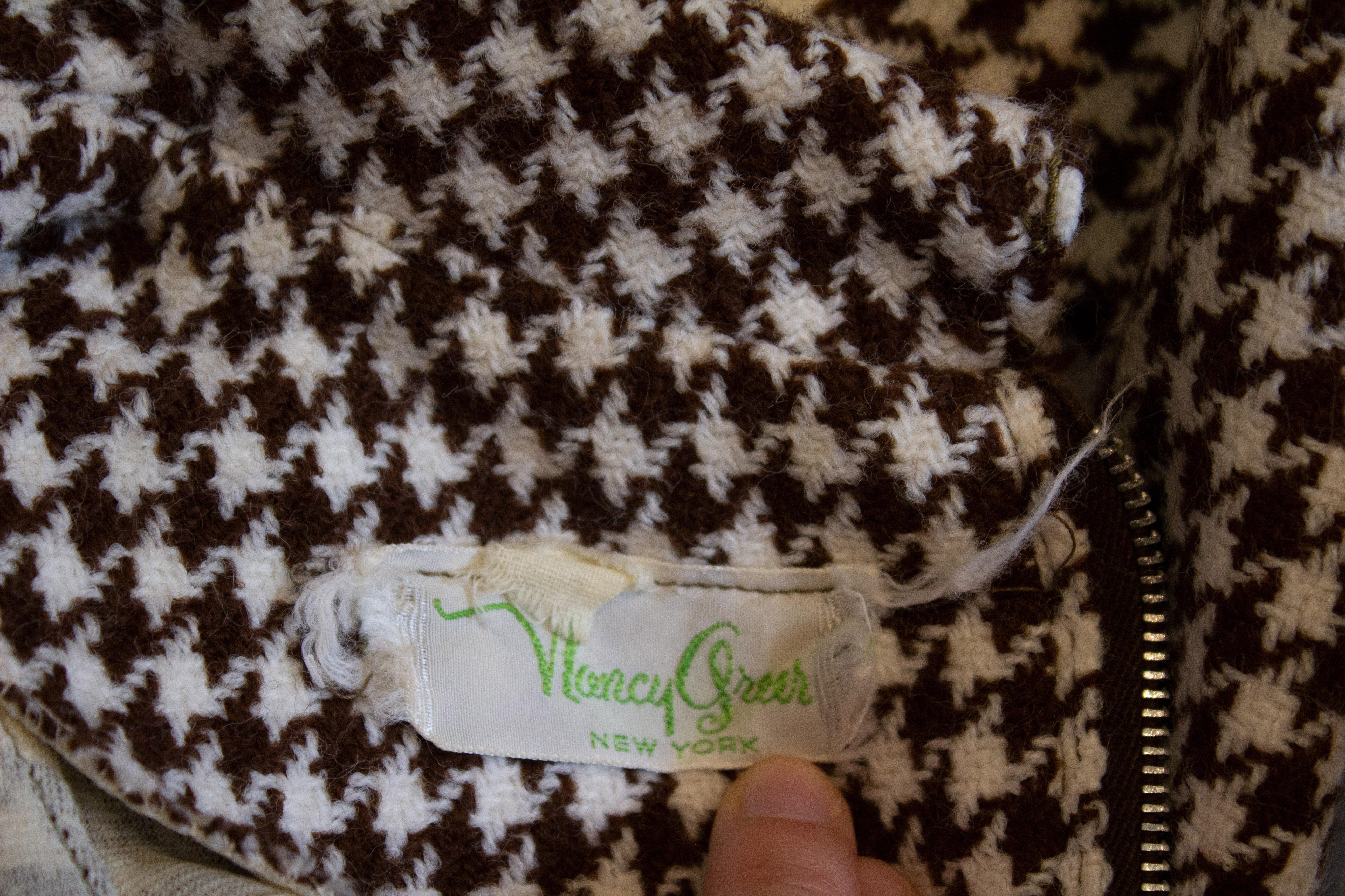 Braunes und weißes Vintage-Kleid von Nancy Green im Zustand „Gut“ im Angebot in London, GB