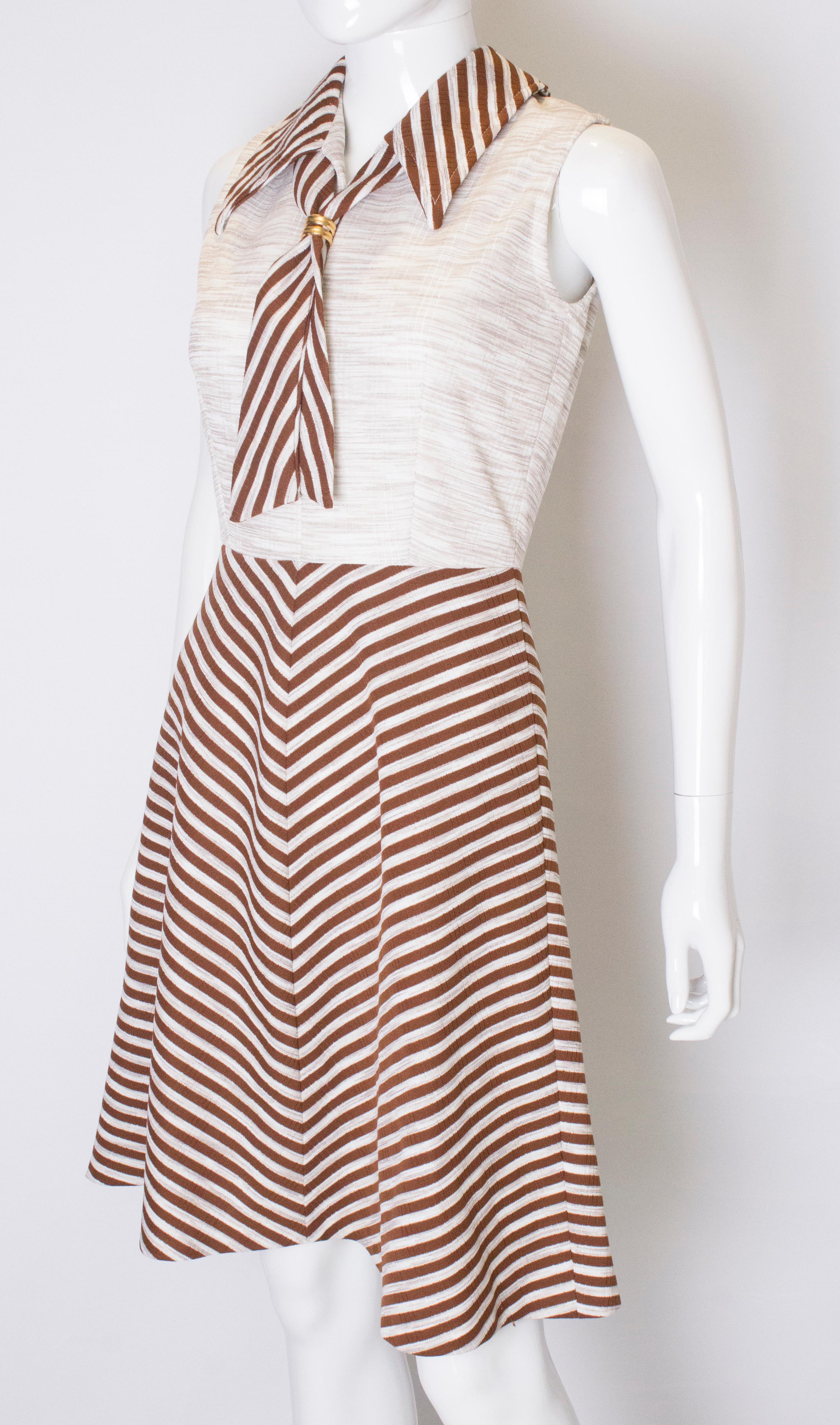 brown and white sundress