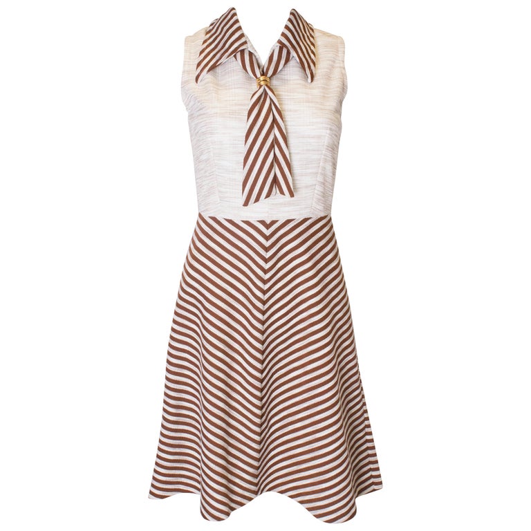 brown and white stripe dress Hannes Stripe Dress – Two Skirts main image 1