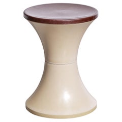 Vintage Brown and White Tam Tam Stool/Side Table c.1960s