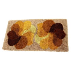 Vintage Brown and Yellow Flower Wool Rug by Desso, Netherlands, 1970s