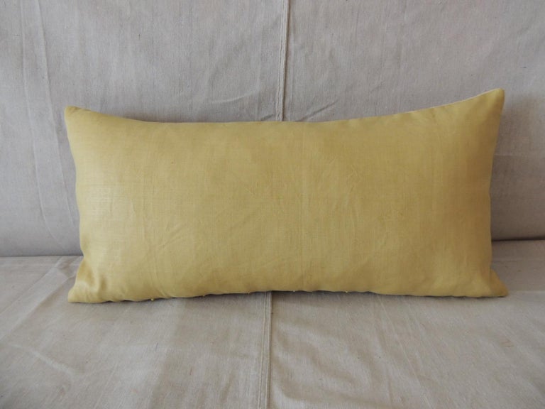 Hand-Crafted Vintage Brown and Yellow Paisley Long Bolster Decorative Pillow For Sale