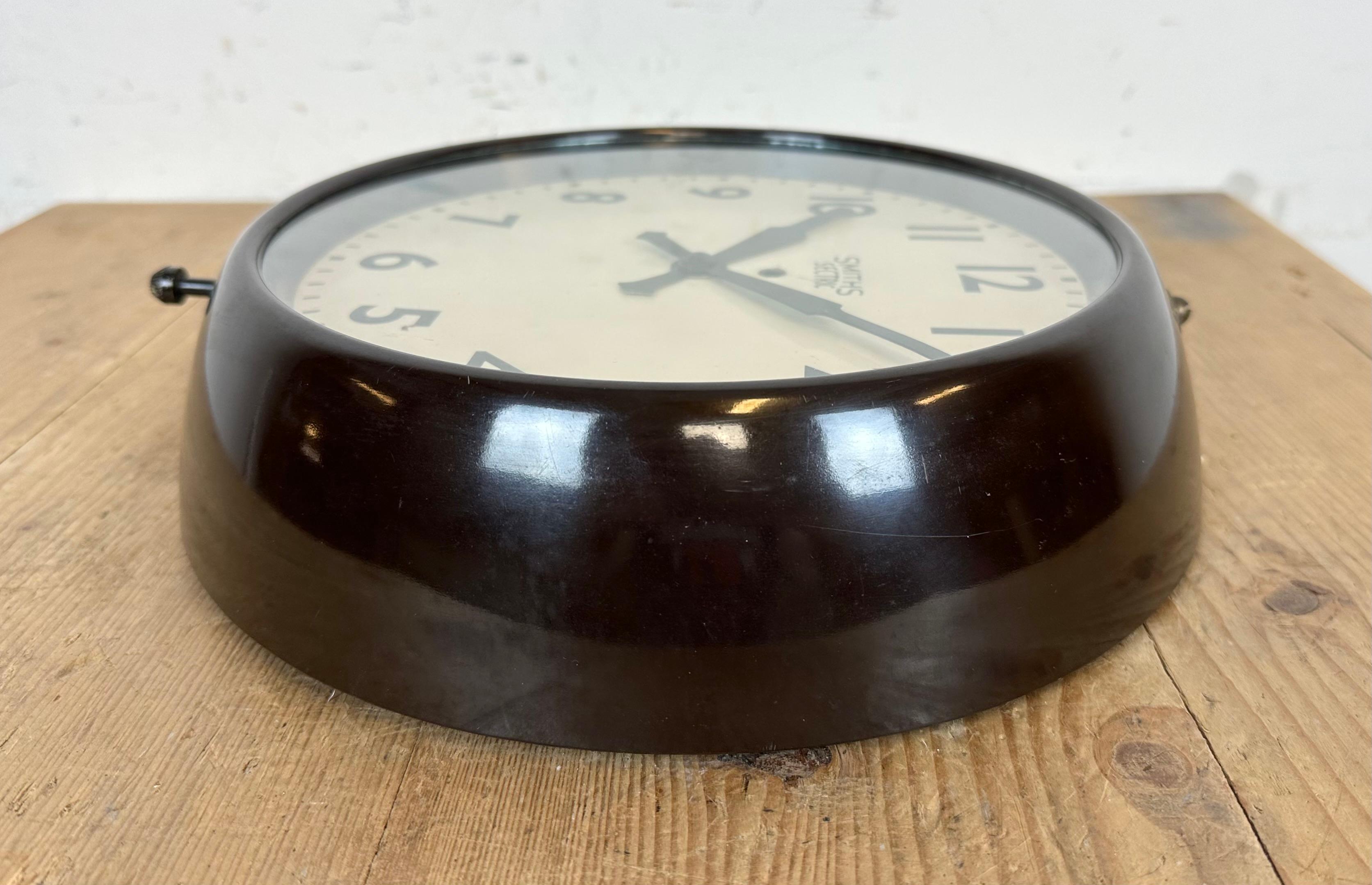 Vintage Brown Bakelite Electric Wall Clock from Smiths Sectric, 1950s 1