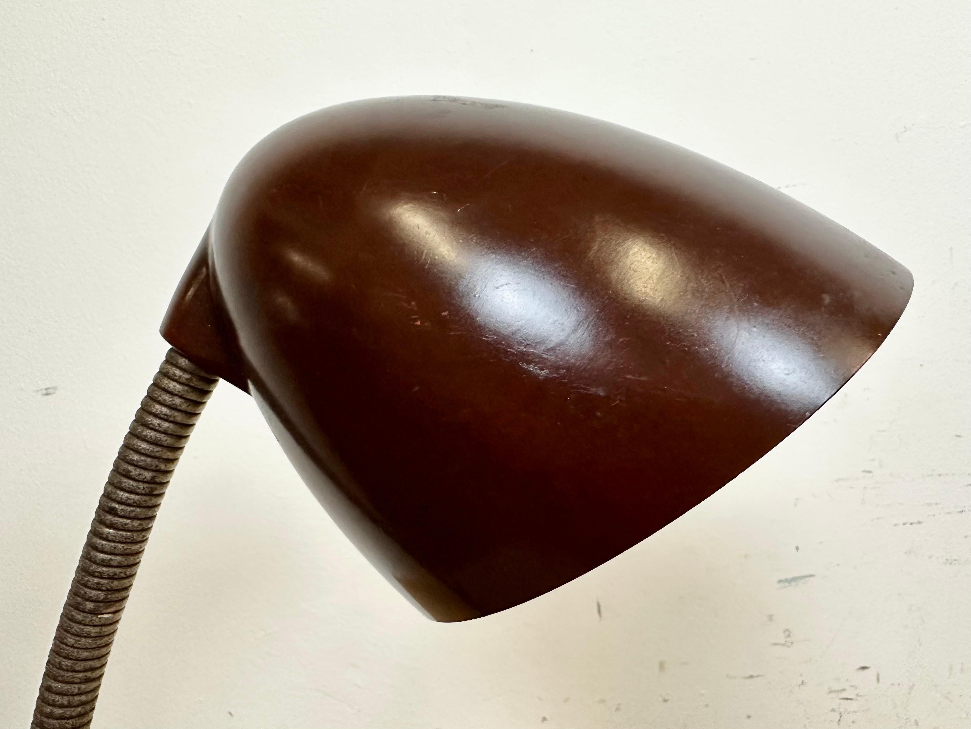 Vintage Brown Bakelite Gooseneck Table Lamp, 1960s 3