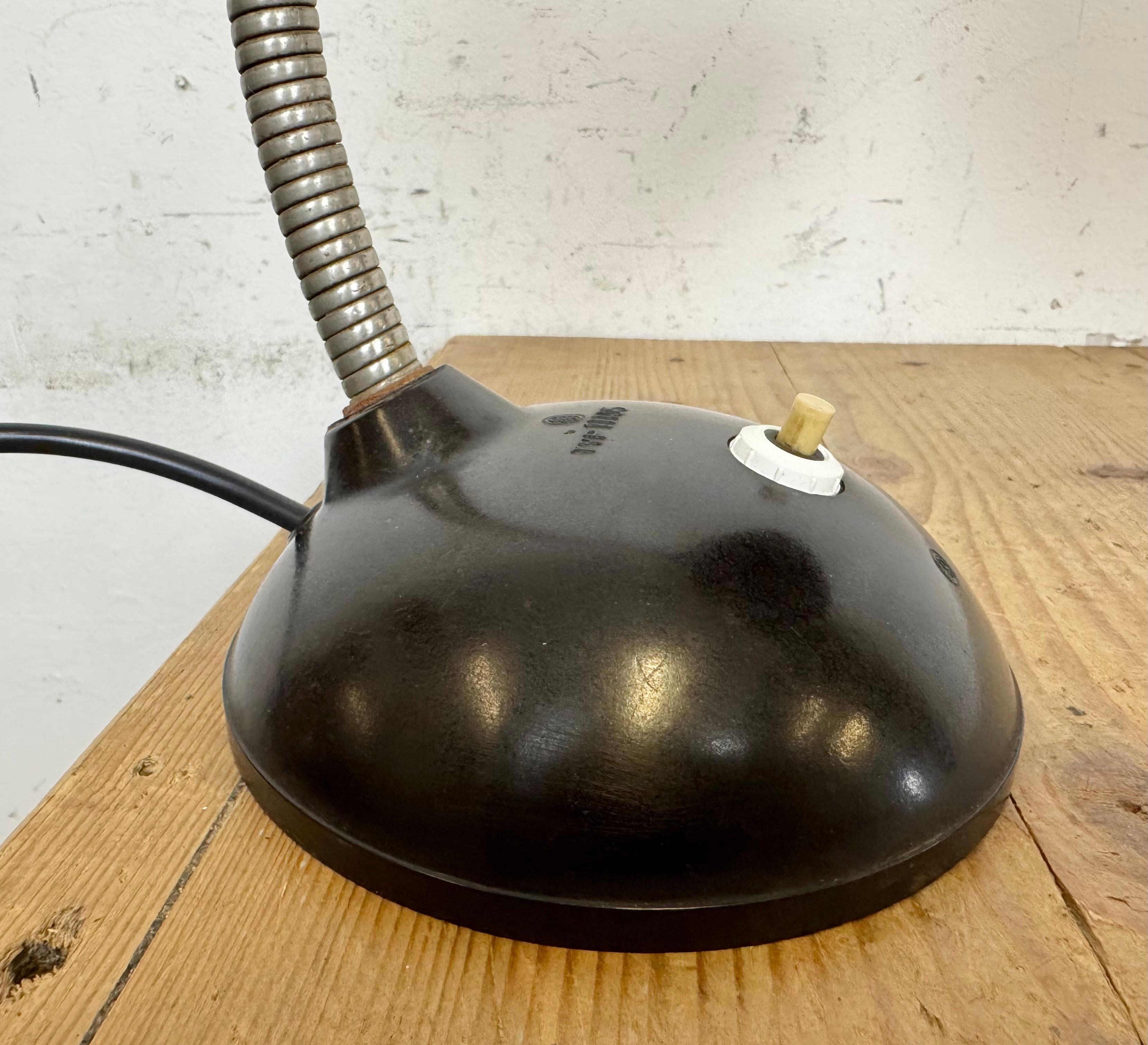 Vintage Brown Bakelit Schwanenhals Tischlampe, 1960er Jahre im Angebot 5