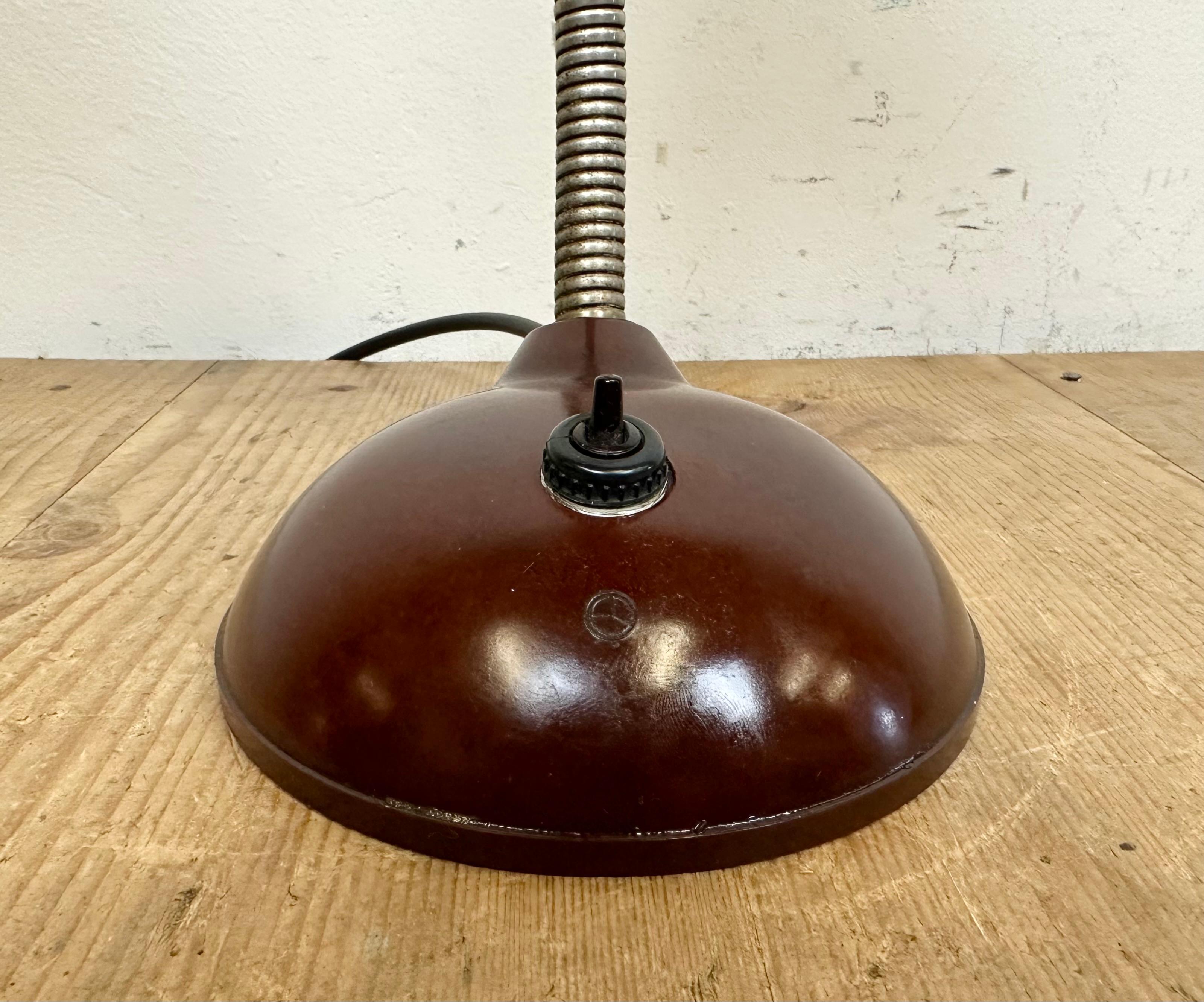 Vintage Brown Bakelite Gooseneck Table Lamp, 1960s 8