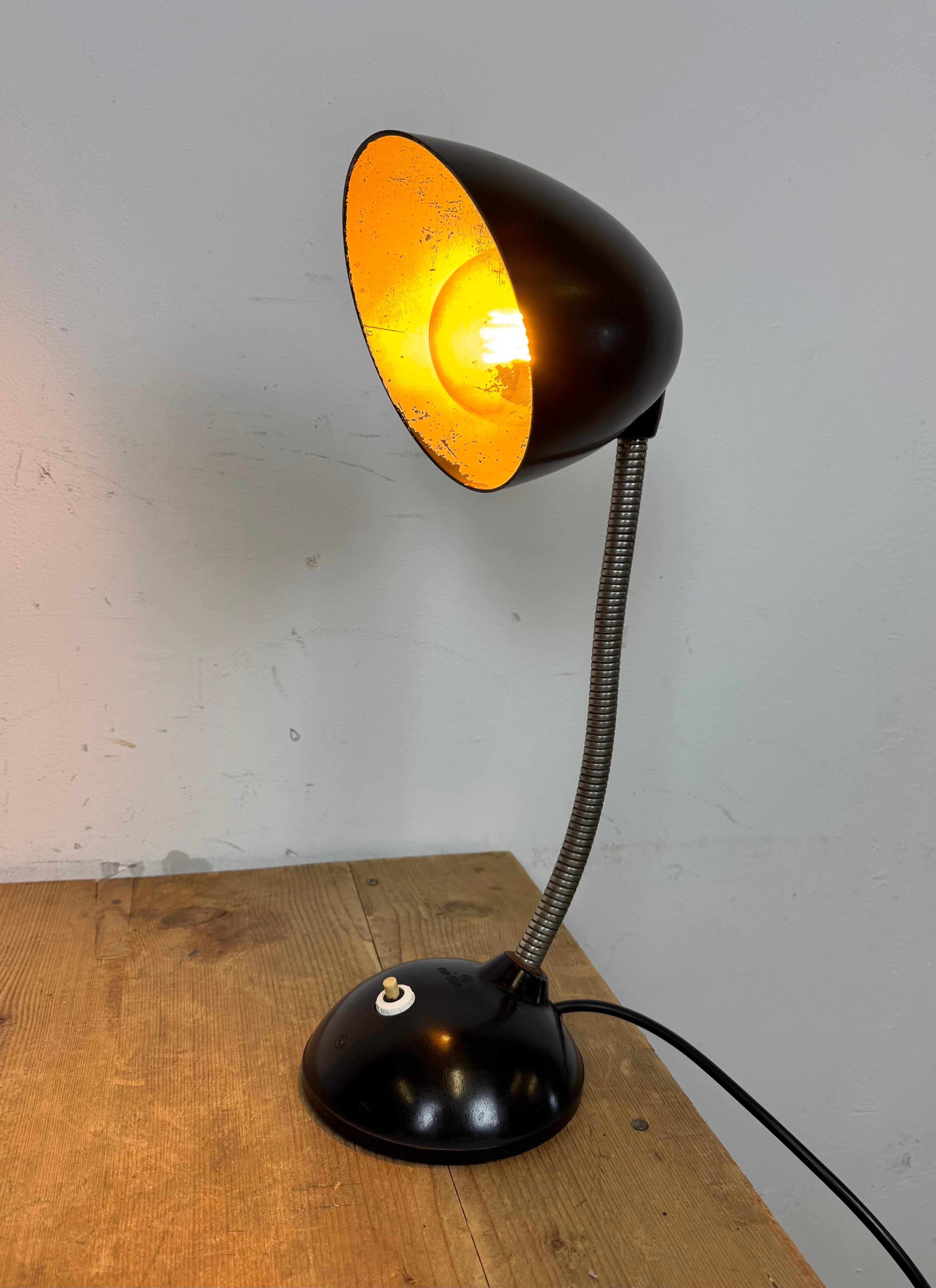 Vintage Brown Bakelit Schwanenhals Tischlampe, 1960er Jahre im Angebot 10