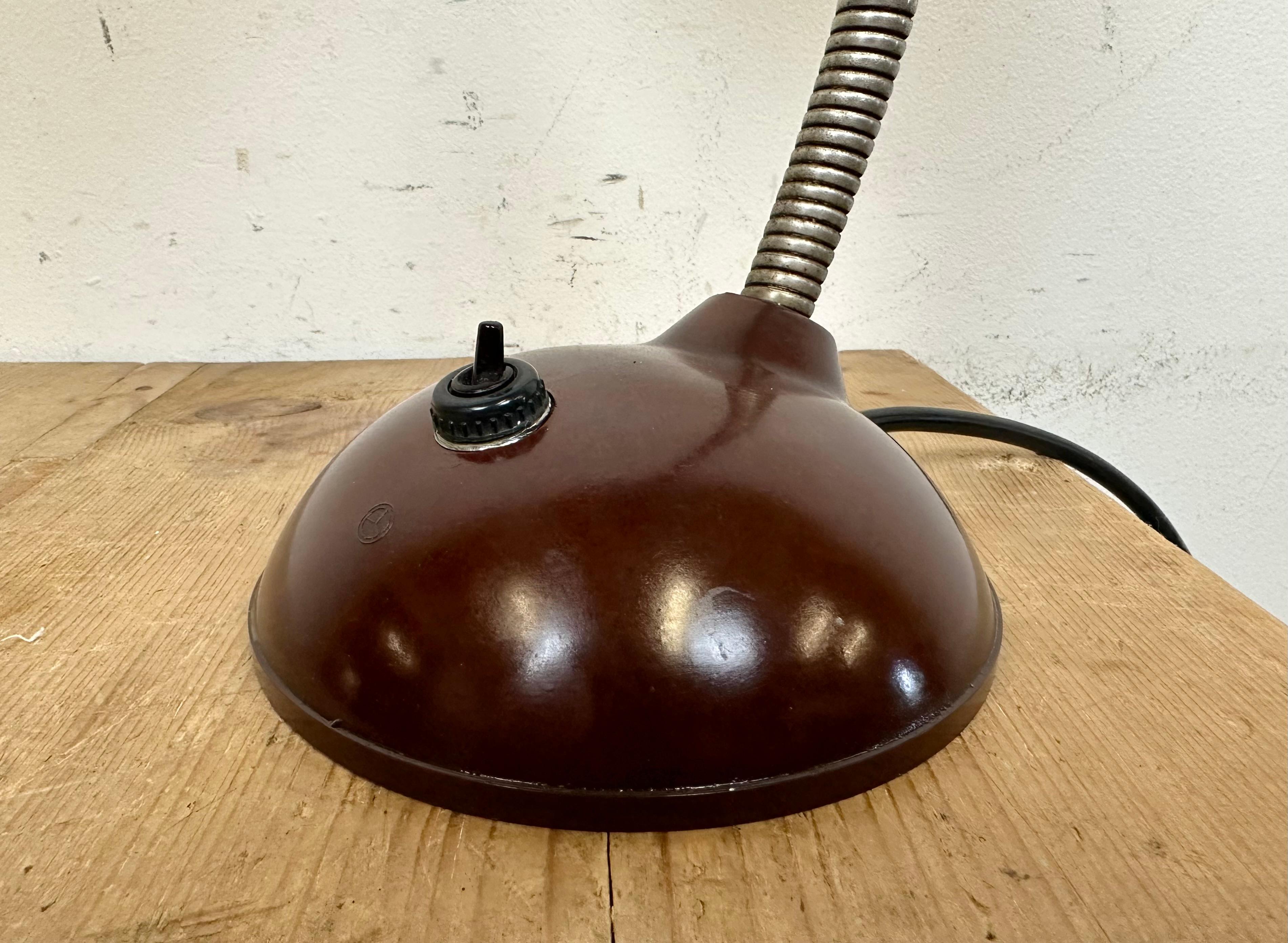 20th Century Vintage Brown Bakelite Gooseneck Table Lamp, 1960s