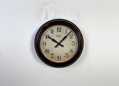 Vintage Brown Bakelite Wall Clock from Smith, 1950s