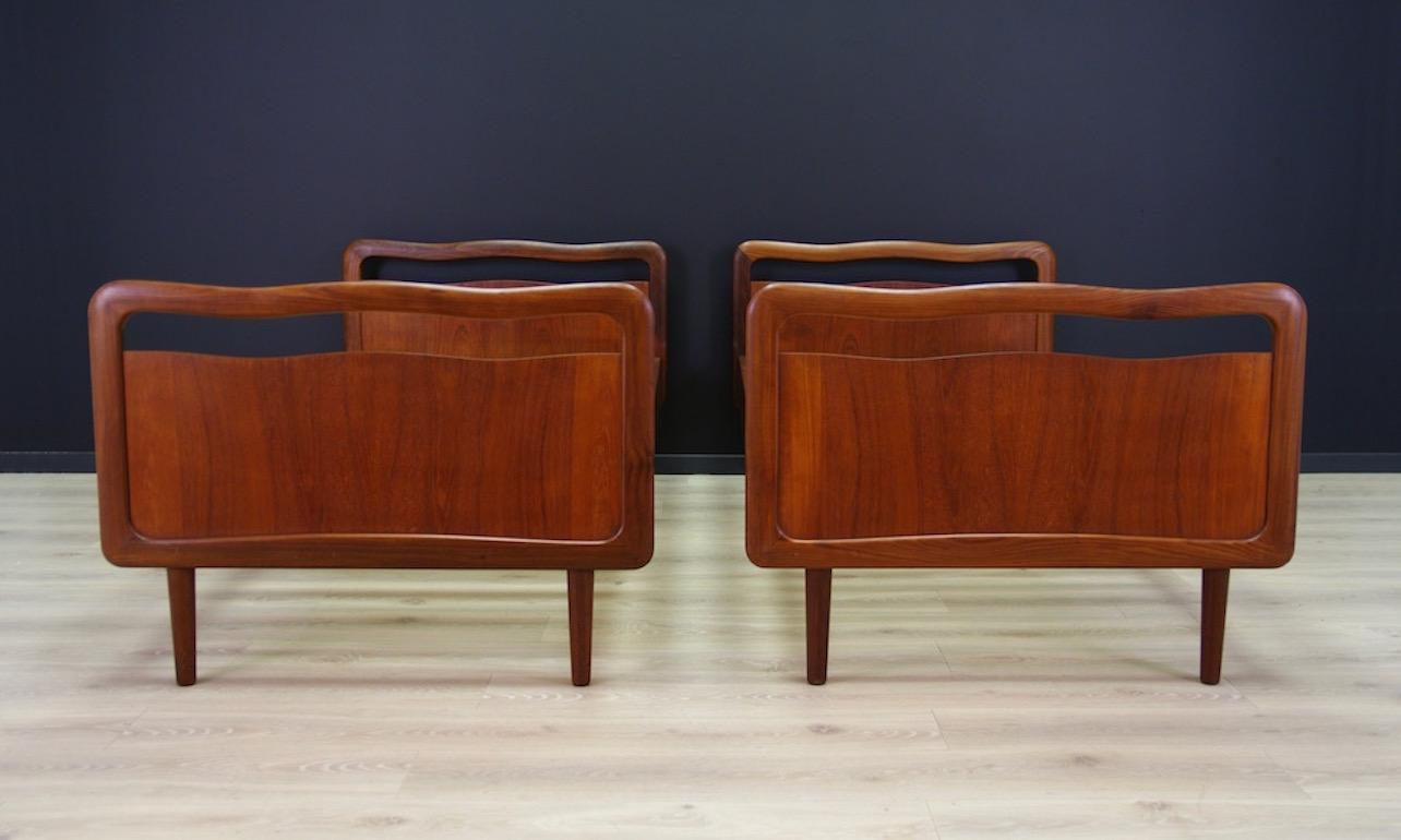 Mid-Century Modern Vintage Brown Beds Danish Design Teak Classic, 1960s