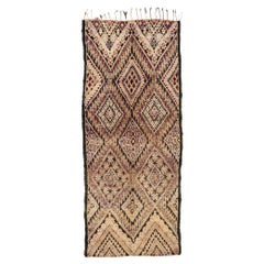 Vintage Brown Beni MGuild Moroccan Rug, Earthy Boho Chic Meets Midcentury