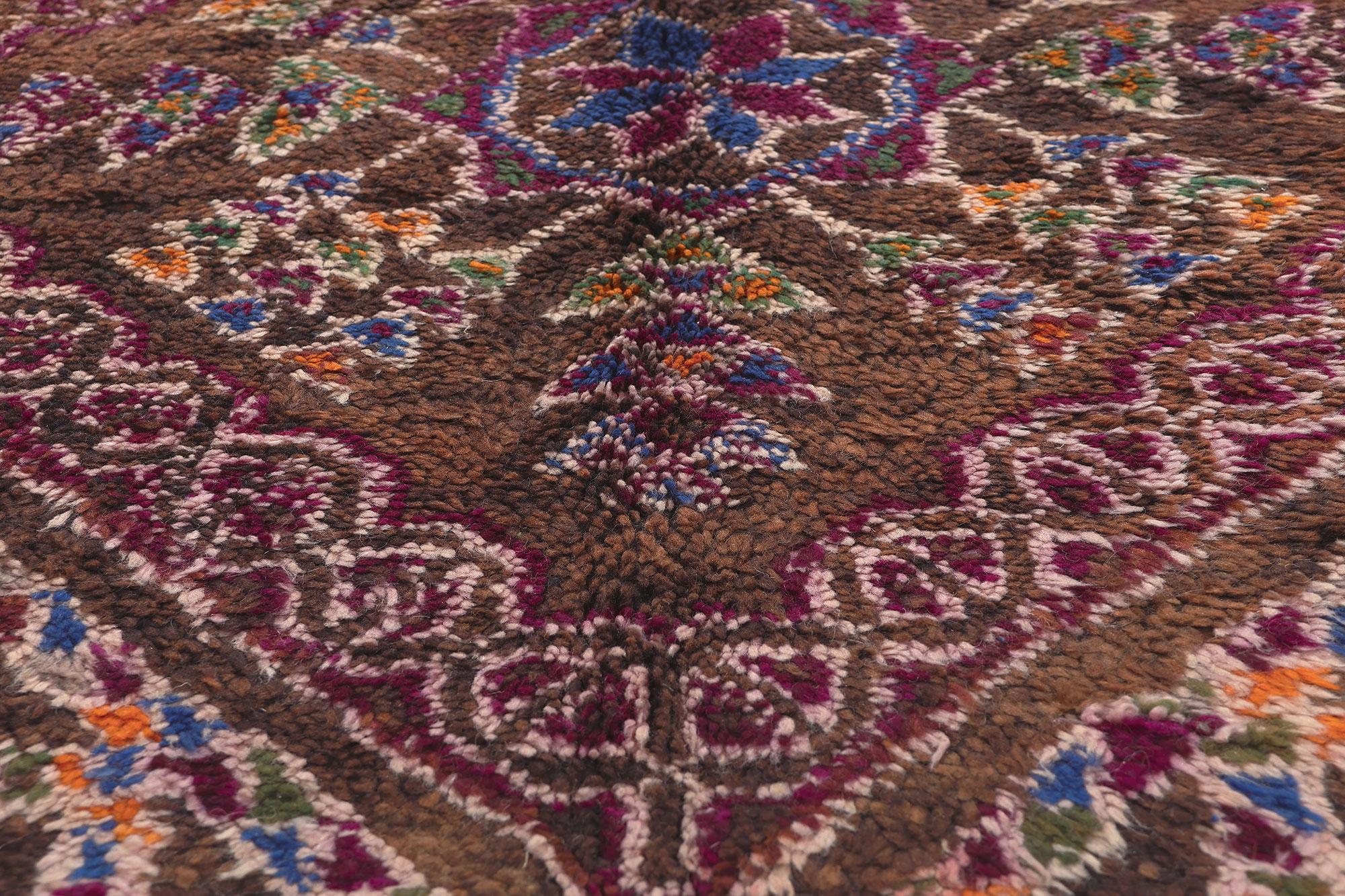 Noué à la main Tapis marocain vintage Brown Beni MGuild en vente