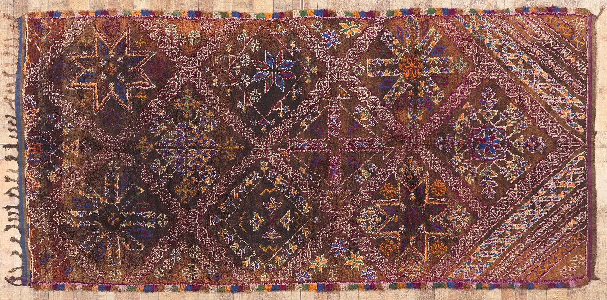 Vintage Brown Beni MGuild Moroccan Rug For Sale 1