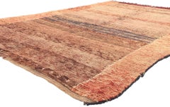 Vintage Brown Beni Mrirt Moroccan Rug, Tribal Enchantment Meets Biophilic Design