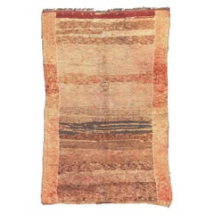 Vintage Brown Beni Mrirt Moroccan Rug, Tribal Enchantment Meets Biophilic Design
