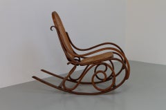 Vintage Brown Bentwood Rocking Chair, 1950s