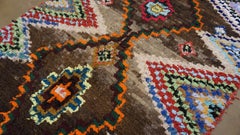 Vintage Brown Berber Boucherouite Teppich 5'2''x6'9''