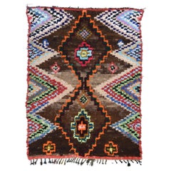 Tapis Berbère Boucherouite Vintage Brown 5'2''x6'9''