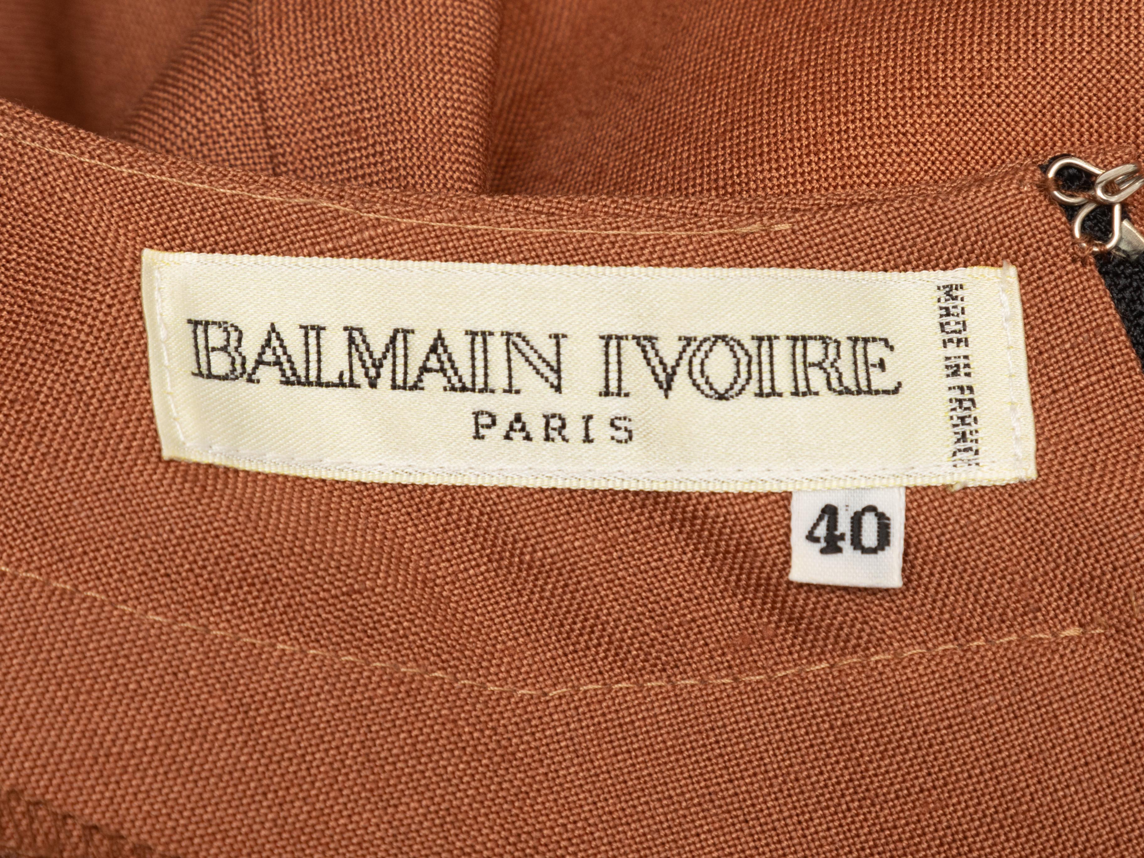 Robe en lin vintage Brown & Black Balmain Ivoire 1980 Pour femmes en vente
