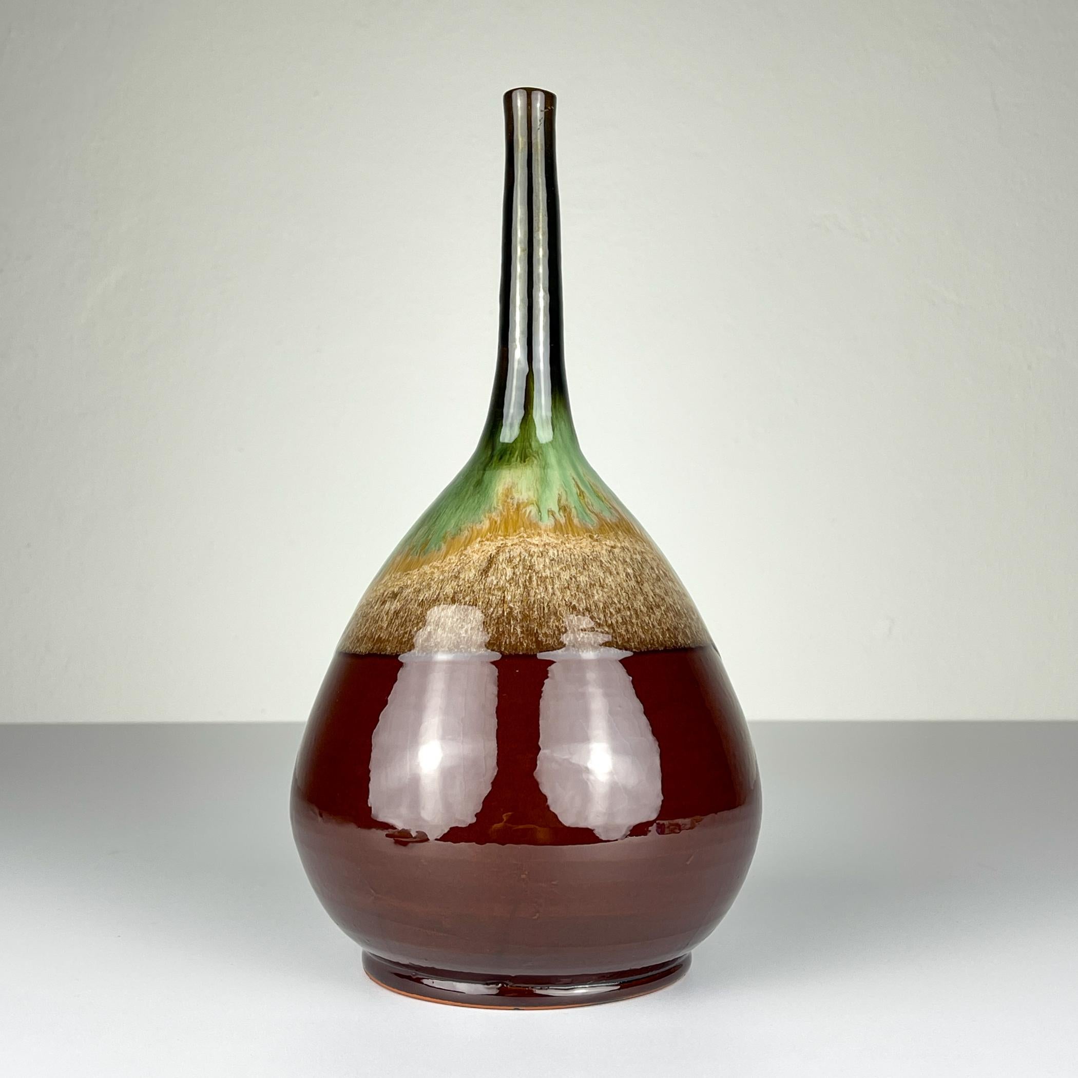 Vintage Vase aus brauner Keramik von Piqueres, Spanien, 1970er Jahre (Moderne der Mitte des Jahrhunderts) im Angebot